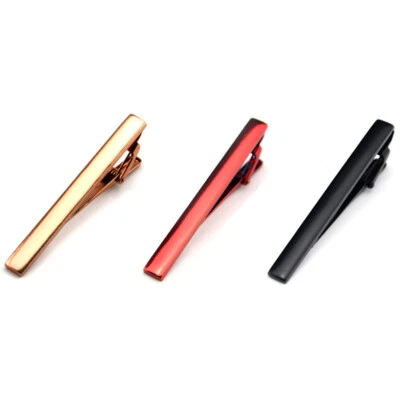 3 PCS Men Candy Color Tie Clip Wedding Business Stainless Steel Necktie Clips - Image 1 of 3