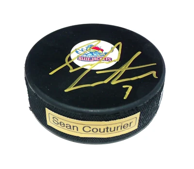 Disco de hockey autografiado de Sean Couturier Philadelphia Flyers A3929 Foto 1 de 2