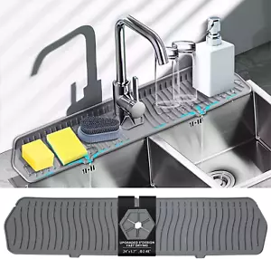 Kitchen Faucet Sink Splash Guard, 24" X 5.6'' Upgrade Silicone Faucet Water Catc - Picture 1 of 8