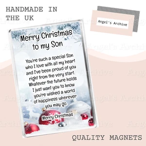 FROHE WEIHNACHTEN MEINEM SOHN ✳ ANDENKEN GEDICHT ✳ GROSSER KÜHLSCHRANKMAGNET ✳ WEIHNACHTSGESCHENK - Bild 1 von 1