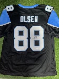 Greg Olsen Autographed Carolina Panthers Custom Jersey JSA COA - Picture 1 of 3