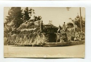 Cartolina PASADENA CA 1924 TORNEO DELLE ROSE Parata Pacific Palisades galleggiante - Foto 1 di 2
