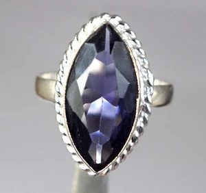 Natural 9.75 Carat Marquise Brazilian Violet Amethyst Gemstone Certified Ring - Picture 1 of 7