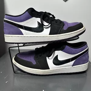 Air Jordan 1 Low Court Purple Sneakers Mens US 13 Low Top Shoes Trainers Suede - Picture 1 of 10