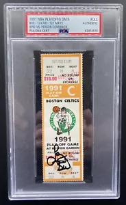 Larry Bird Signed PSA Ticket Full BIRD VS PERSON 1991 GM5 Boston Celtics POP 2 - Picture 1 of 9