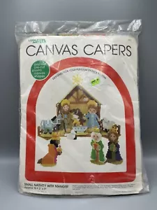 Small Nativity with Manger 1983 Leisure Arts Canvas Capers Kit 439 Repack SEALED - Picture 1 of 7