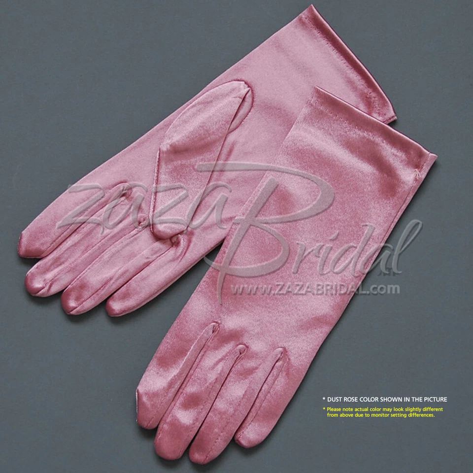 Guantes de vestir brillantes elásticos de satén 2BL - hasta la muñeca, varios colores Foto 1 de 1