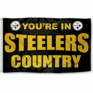 PITTSBURGH STEELERS COUNTRY 3x5ft flag superior quality GENUINE NFL Lic us - Picture 1 of 4