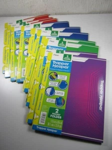 Lot of 10 Mead Trapper Keeper 2 Pocket & Prong Folders Green Red Blue Purple New - Picture 1 of 8
