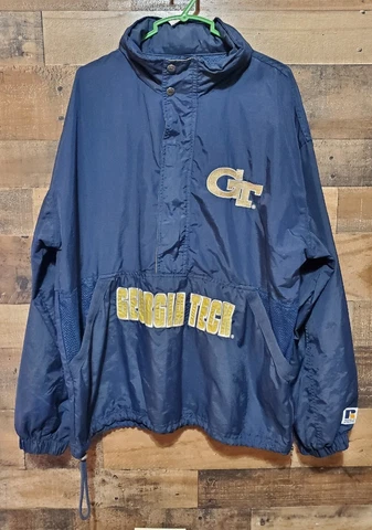 Vintage 90s Russell Athletic Georgia Tech Yellow Jackets Windbreaker Cover
