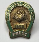 Vintage 1955 River Downs "Press" Screw Lapel Pin Horse Racing Track Rare Htf