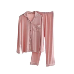 M-XXL Long Sleeve Shirt And Pants Pajamas Set Casual Fashion Sleeping Women Wear - Picture 1 of 15