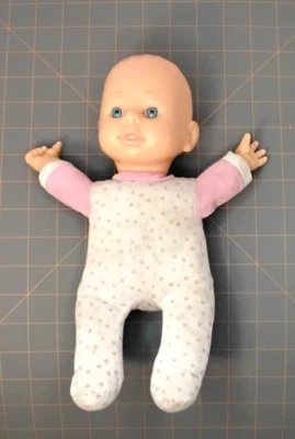 Bebé Muñeca Cuerpo de Tela Plástico Cabeza y Manos Ojos Azules 11" Muñeca Solo, Sin Ropa Foto 1 de 4