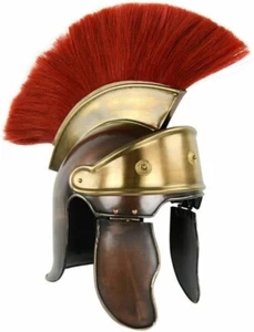 Elmetto Pretorio Romano Medievale con Armatura Elmetto Indossabile Pennacchio Rosso,,, - Foto 1 di 4