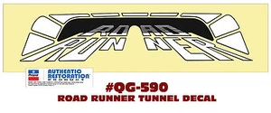 QG-590 1975 PLYMOUTH ROAD RUNNER - CALCOMANÍA TÚNEL TAPA CUBIERTA - Imagen 1 de 1