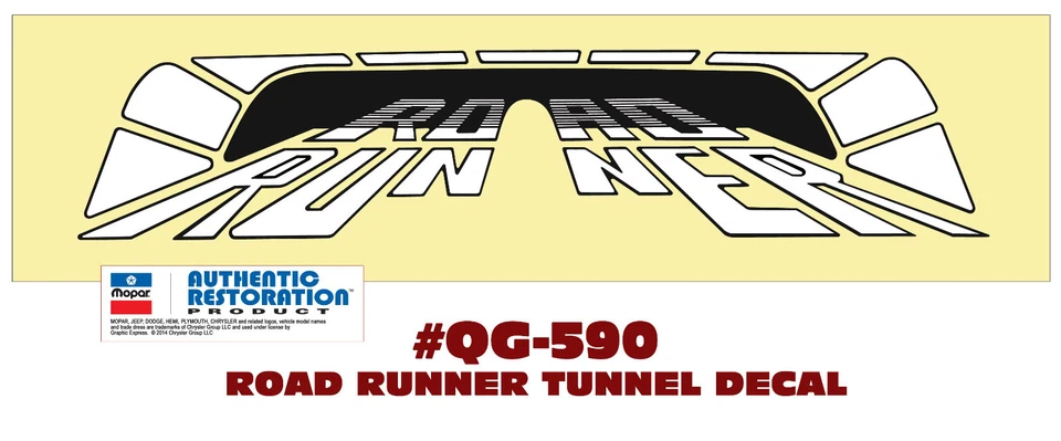 QG-590 1975 PLYMOUTH ROAD RUNNER - DECK LID TUNNEL DECAL - Image 1 of 1