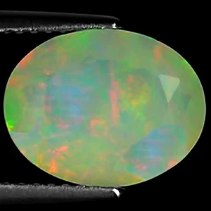 Pietra Preziosa Opale Sfaccettata Etiope Naturale 2,82 Ct Multicolore Taglio Ovale Sfaccettato - Foto 1 di 2