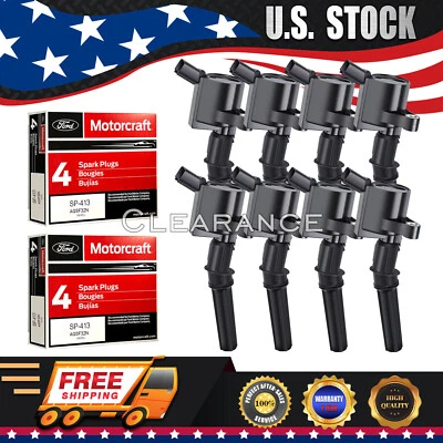 8 Ignition Coils DG508 & Motorcraft Spark Plugs SP413 for Ford F150 Mustang 4.6L Foto 1 de 4