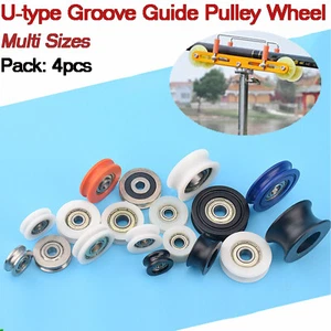 4PCS Nylon Puleggia Cuscinetto Ruota Rotondo U-Groove Sfera Filo Corda Guida Rullo Strumento - Foto 1 di 8