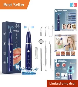 LED Teeth Cleaning Kit - Rechargeable Plaque & Tartar Remover with 5 Modes - Picture 1 of 8