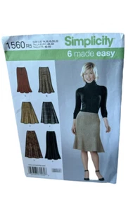 Simplicity 1560 taglia 14~22 manca gonne vestibilità e svasate 6 varianti NON TAGLIATE FF - Foto 1 di 2