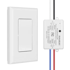 Wireless Remote Light Switch, No Wiring, No WiFi, 100ft RF Range, Pre - Picture 1 of 11