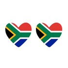 2 x  South Africa Heart Flag Temporary Tattoo South African Team support