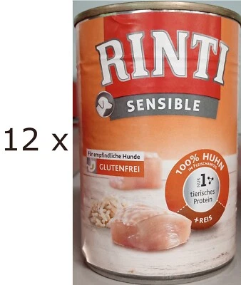 12 x 400 g RINTI Sensible Huhn & Reis (€ 6,86 kg) - Bild 1 von 2