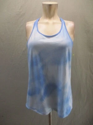 ADIDAS Size S Womens Blue Mesh Round Neck Gym Athletic Racer Back Tank Top 883 - Image 1 of 4