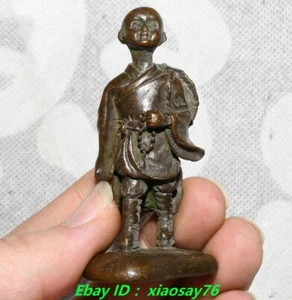 2.7''Old Antique Chinese Dynasty Bronze Buddhist Monk Bonze Statue Sculpture - Picture 1 of 8