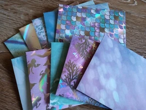 Homemade Beautiful Mermaid Theme Envelopes or Gift Card Holders Party - Picture 1 of 3