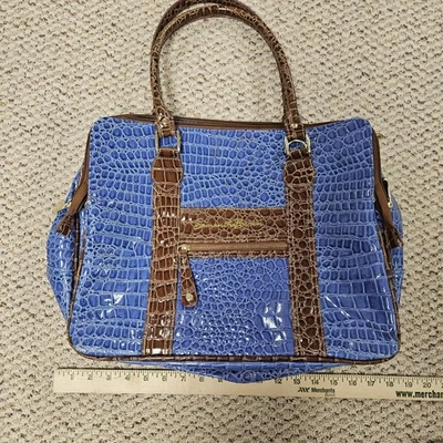 Bolso de viaje Samantha marrón azul imitación cocodrilo para llevar durante la noche fin de semana Foto 1 de 4