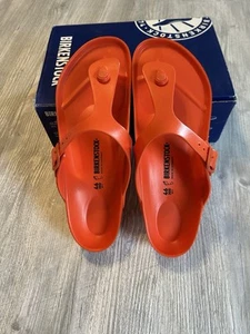 Birkenstock Gizeh EVA Flame Orange Rare Men’s Sandals Size 13 Regular Width New. - Picture 1 of 9