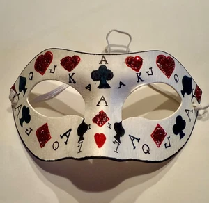 Handmade Costume Face Mask Colorful Deck of Cards Theme Theater Halloween - Picture 1 of 8