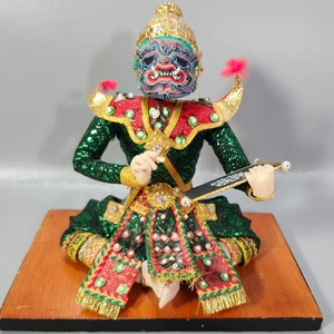 Thai Tosakanth Figur Hindu Yaksha Dämon Krieger Ravana Ramakien Khon Puppe - Bild 1 von 19