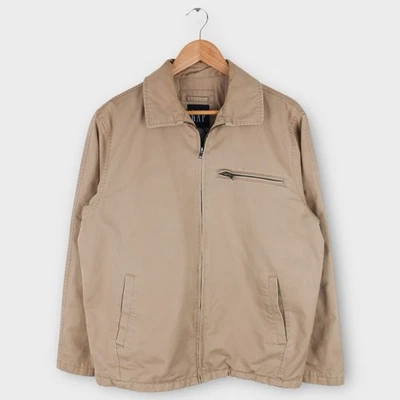 GAP Men’s Canvas Jacket Medium Beige Khaki Full Zip Harrington Workwear Coat - Image 1 of 4