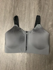 TORRID ACTIVE 40 DD  No-wire Hi-Impact Sports Bra W/zip Front Gray W/Black Strap - Picture 1 of 8