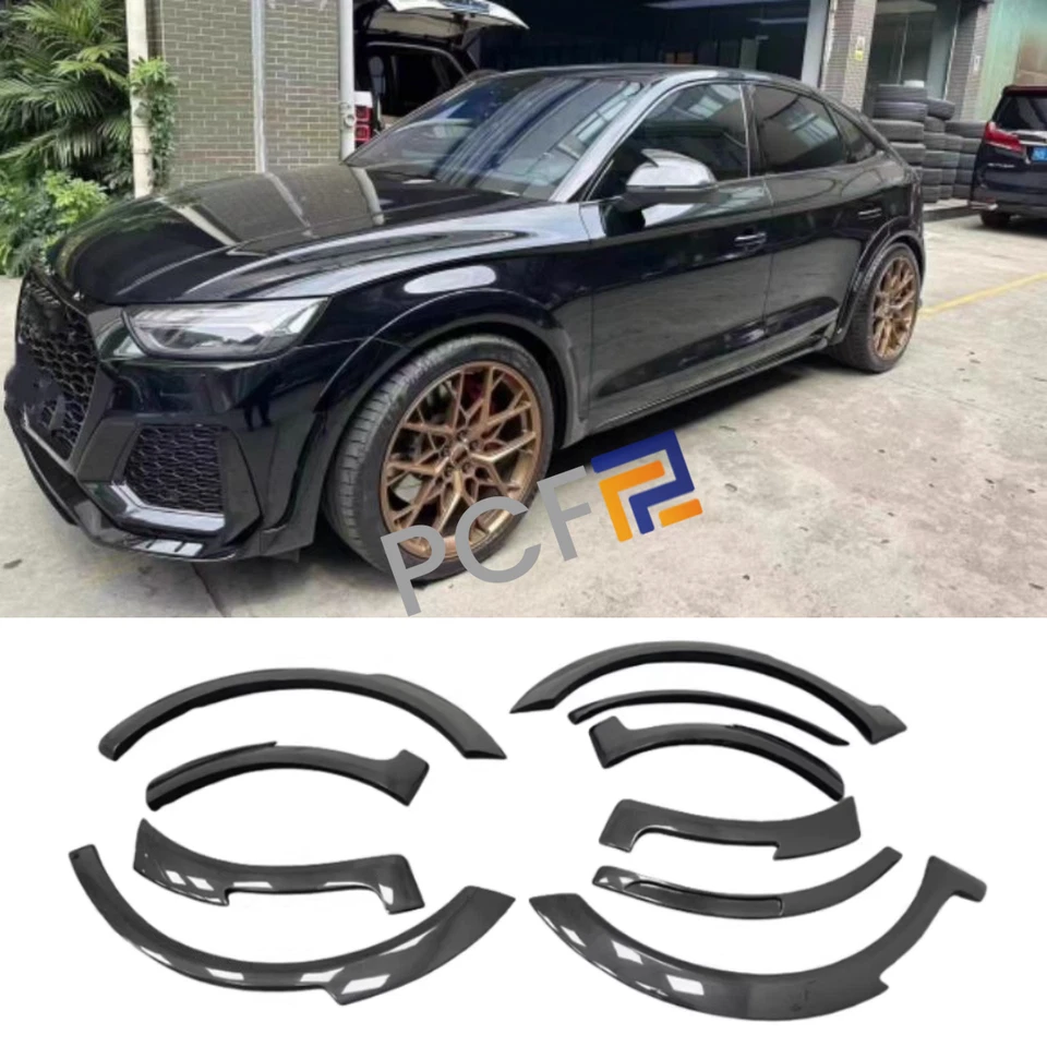 Dry Carbon Fiber Wide Body Wheel Arch Kit Fits 2021-24 Audi Q5 SQ5 Q5 Sportback - Image 1 of 4