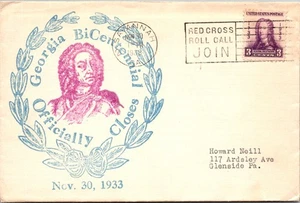 Goldpath: US COVER 1933 SAVANNAH, GA. RED CROSS, BICENTENARIO CV806_P15 - Imagen 1 de 2