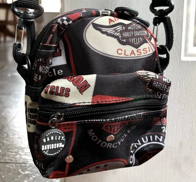 Mini Mochila Bandolera Harley Davidson Cartera/Bolso Cinturón con Correa Adj Logo Aop Foto 1 de 4