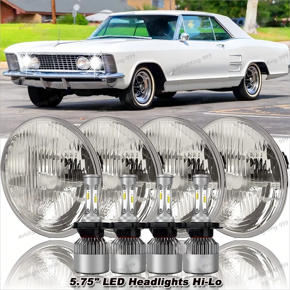 Lámpara DRL de faros altos/bajos LED de 5 3/4" 5,75 pulgadas 4 piezas para Buick Riviera 1963-1974 Foto 1 de 4