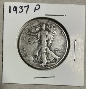 1937 P Silver Walking Liberty Half Dollar 50C Coin - Picture 1 of 2