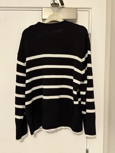 H&M Wool Black Striped Jumpers & Cardigans for Women Size Medium - Picture 1 of 2