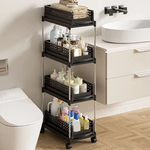Plastic Mobile Storage Rack Space Saving Multi-Layer Storage Rack Snacks - Picture 1 of 18