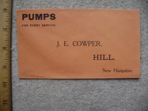 ca.1910 Order envelope-Hill, New Hampshire Pump Dealer - Picture 1 of 1