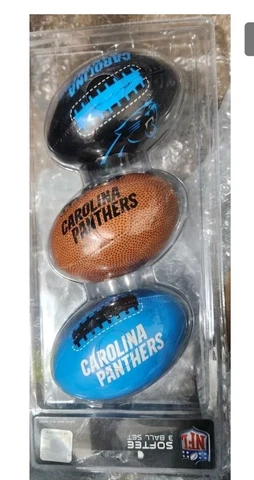 Carolina Panthers NFL Football Softee 3 Pack Ball Set Softee Team Logo Sports Cover