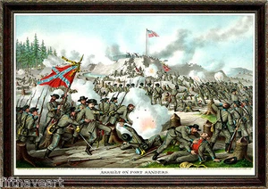 Assault on Fort Sanders Civil War Battle Custom Framed Art Print 18x24 - Picture 1 of 1