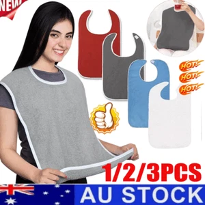 Adult Bibs, Adult The Eldly Bib Adult Washable Dining Bibs For Elderly 1-3PCS VP - Picture 1 of 33