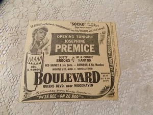 Pubblicità Giornale Josephine Premice / Dance Revue 1955, 6 x 5 1/2 - Foto 1 di 4