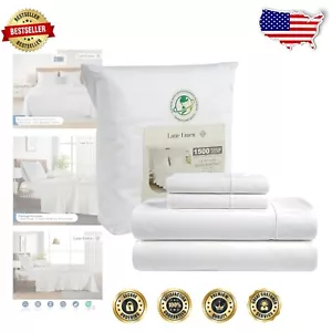 Luxurious 4-Piece Egyptian Cotton Sateen Sheets Set - Full Size 15" Deep Pocket - Picture 1 of 11